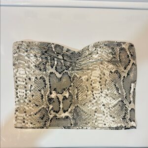Bear Dance Snake Print Cropped Tube Top size M